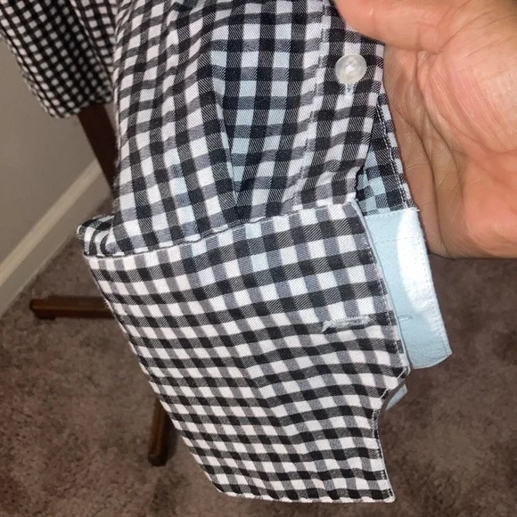 Georges | Men’s Black/White Checkered Dress Shirt - Size 18/18 1/2 36/37 - Picture 11 of 12